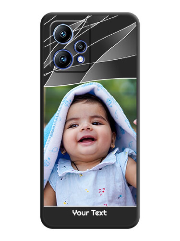 Custom Mixed Wave Lines on Photo on Space Black Soft Matte Mobile Cover - Realme 9 4G