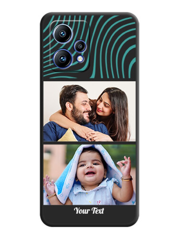 Custom Wave Pattern with 2 Image Holder on Space Black Personalized Soft Matte Phone Covers - Realme 9 4G