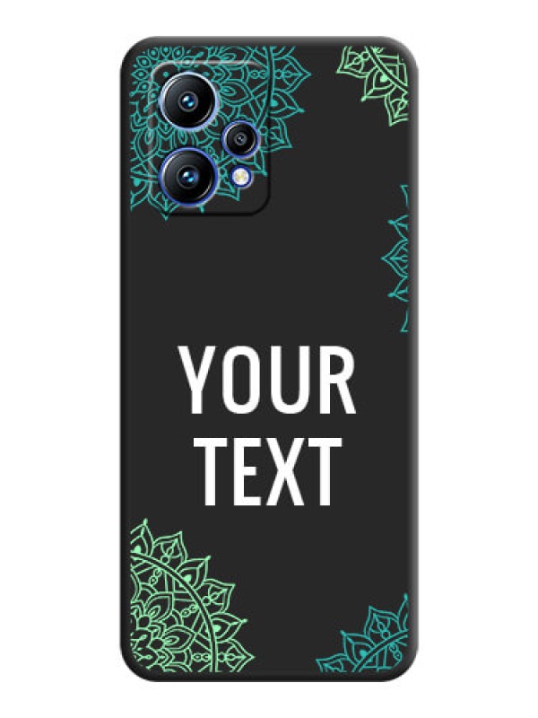 Custom Your Name with Floral Design on Space Black Custom Soft Matte Back Cover - Realme 9 4G