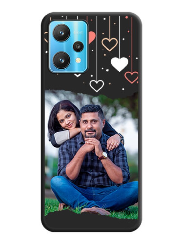 Custom Love Hangings with Splash Wave Picture on Space Black Custom Soft Matte Phone Back Cover - Realme 9 Pro 5G