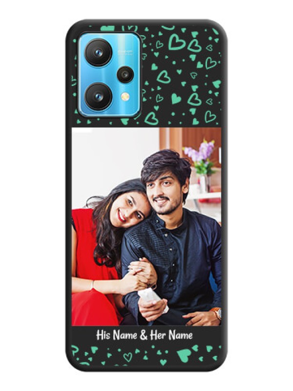 Custom Sea Green Indefinite Love Pattern on Photo on Space Black Soft Matte Mobile Cover - Realme 9 Pro 5G