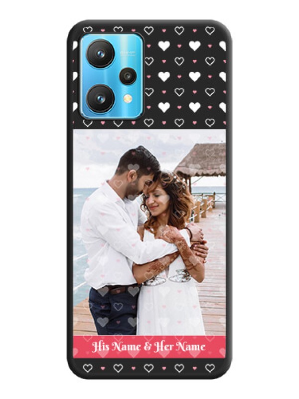 Custom White Color Love Symbols with Text Design on Photo on Space Black Soft Matte Phone Cover - Realme 9 Pro 5G