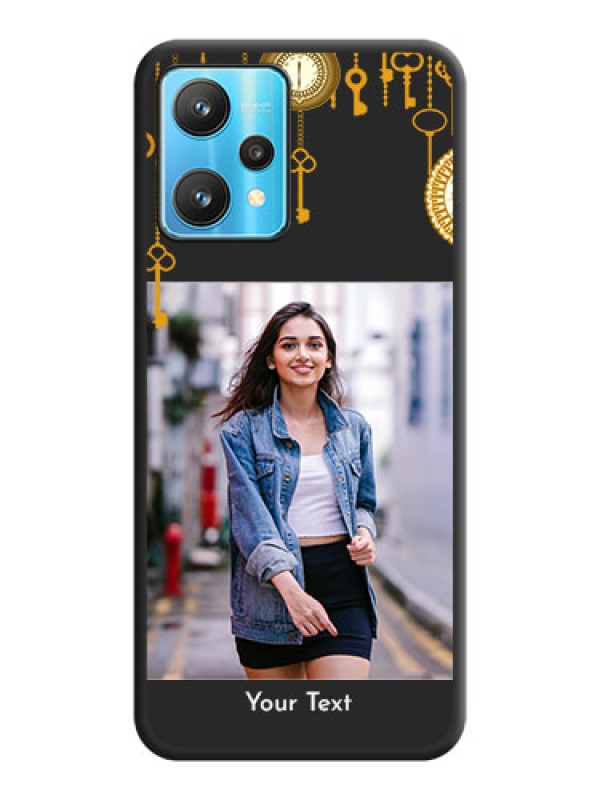 Custom Decorative Design with Text on Space Black Custom Soft Matte Back Cover - Realme 9 Pro 5G