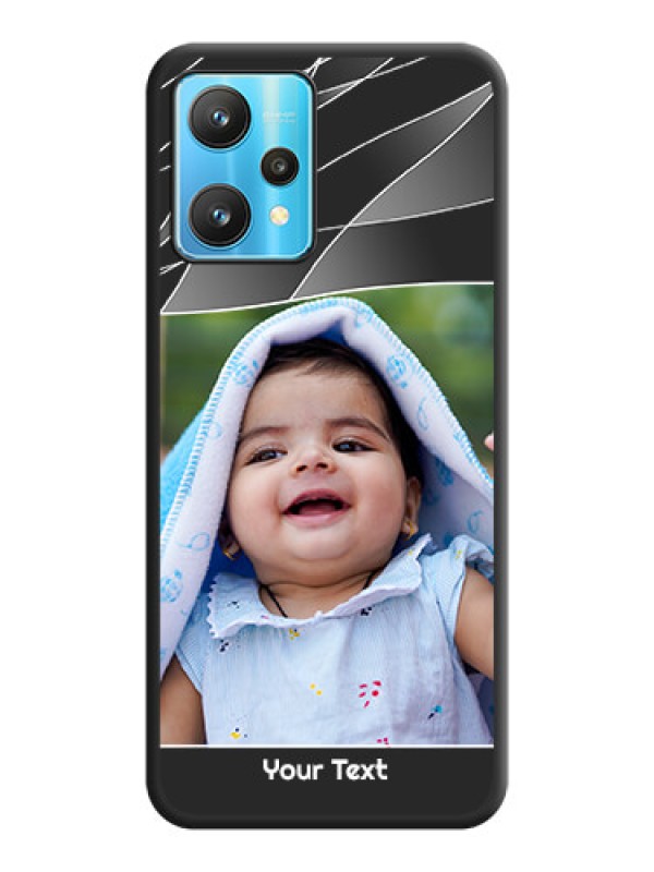 Custom Mixed Wave Lines on Photo on Space Black Soft Matte Mobile Cover - Realme 9 Pro 5G