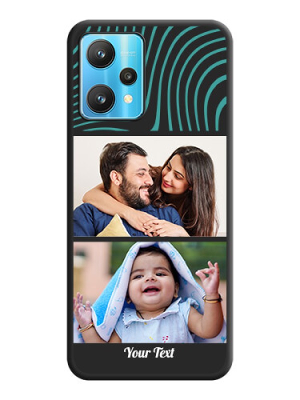 Custom Wave Pattern with 2 Image Holder on Space Black Personalized Soft Matte Phone Covers - Realme 9 Pro 5G