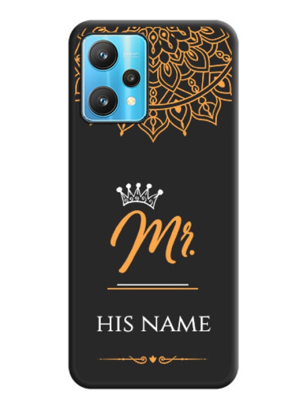 Custom Mr Name with Floral Design  on Personalised Space Black Soft Matte Cases - Realme 9 Pro 5G