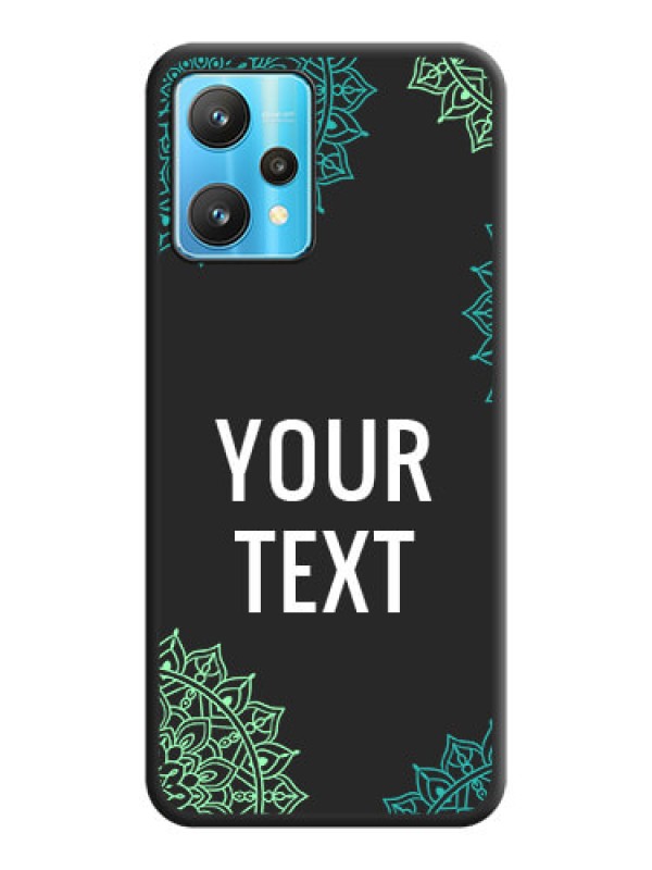 Custom Your Name with Floral Design on Space Black Custom Soft Matte Back Cover - Realme 9 Pro 5G