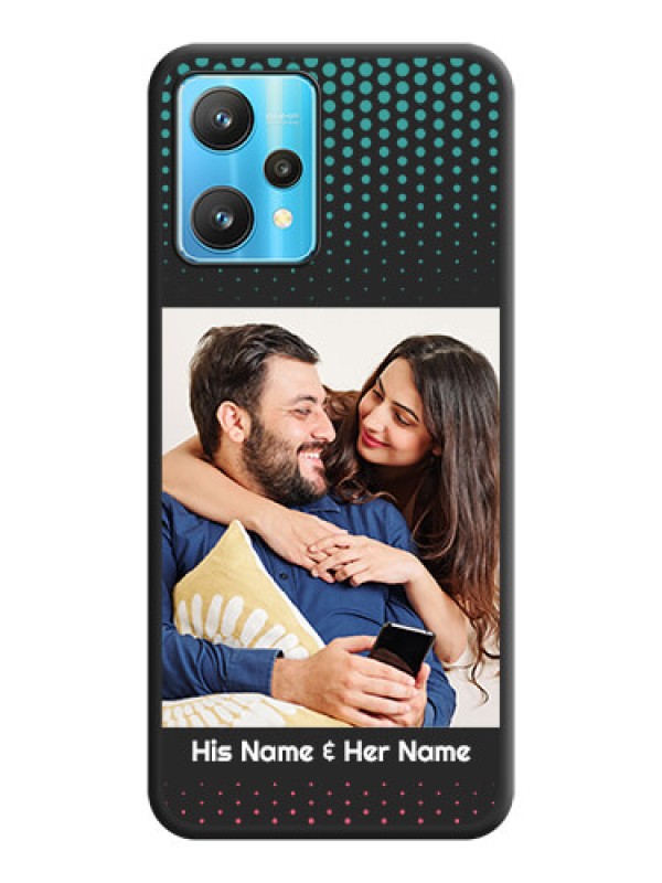 Custom Faded Dots with Grunge Photo Frame and Text on Space Black Custom Soft Matte Phone Cases - Realme 9 Pro 5G