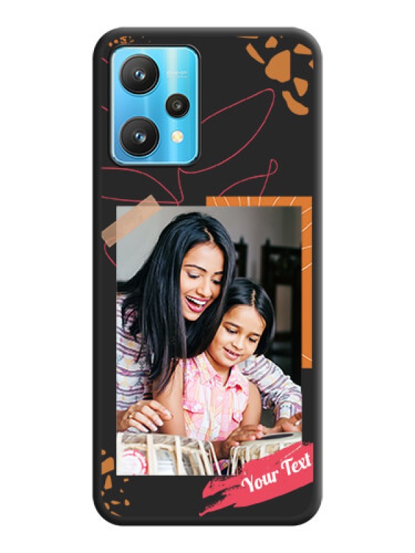 Custom Orange Photo Frame on Space Black Custom Soft Matte Phone Back Cover - Realme 9 Pro 5G