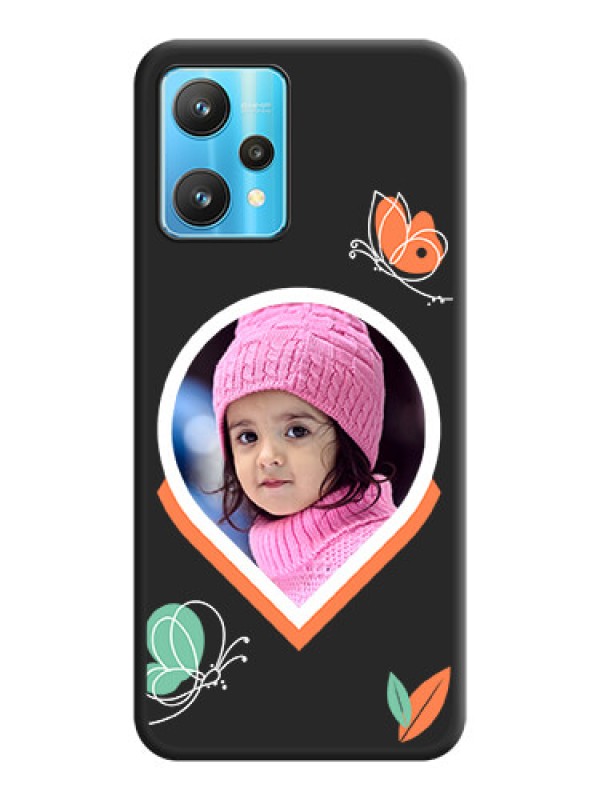 Custom Upload Pic With Simple Butterly Design On Space Black Personalized Soft Matte Phone Covers -Realme 9 Pro 5G
