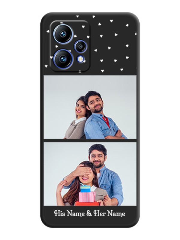 Custom Miniature Love Symbols with Name on Space Black Custom Soft Matte Back Cover - Realme 9 Pro Plus 5G