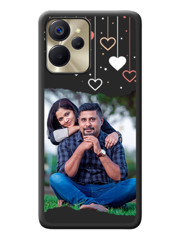 Custom Love Hangings with Splash Wave Picture on Space Black Custom Soft Matte Phone Back Cover - Realme 9i 5G