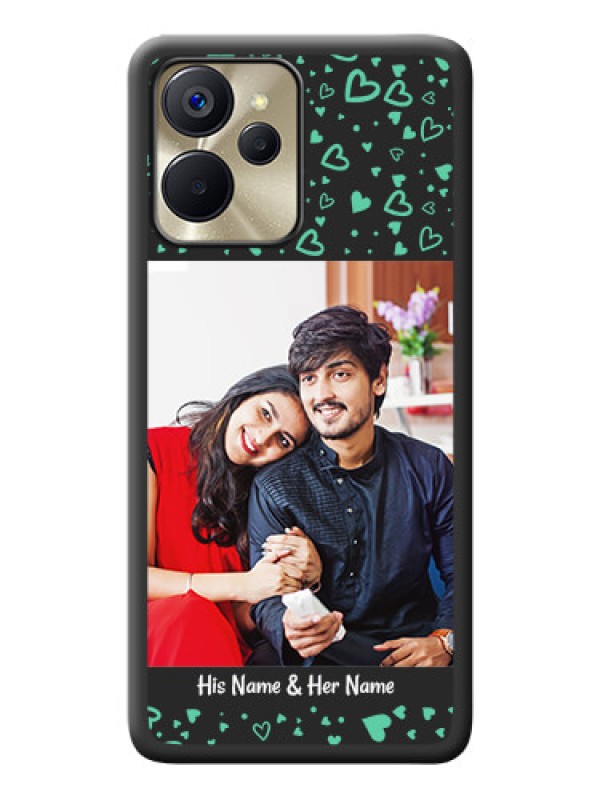 Custom Sea Green Indefinite Love Pattern on Photo on Space Black Soft Matte Mobile Cover - Realme 9i 5G