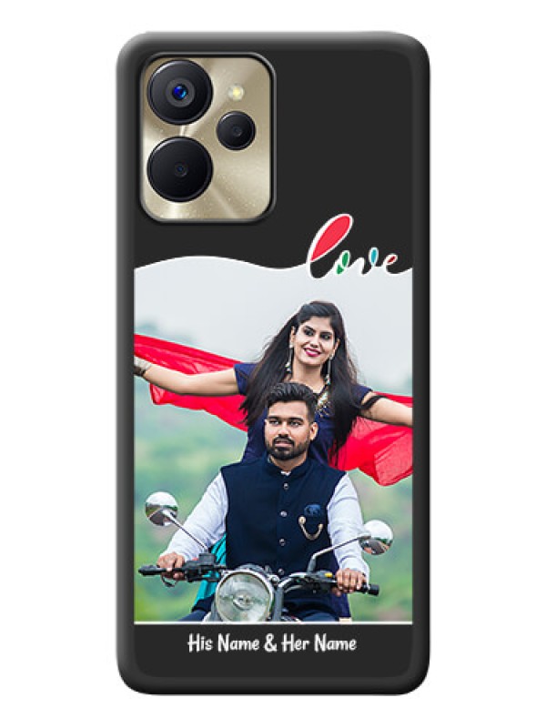 Custom Fall in Love Pattern with Picture on Photo on Space Black Soft Matte Mobile Case - Realme 9i 5G