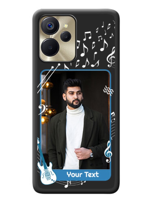Custom Musical Theme Design with Text on Photo on Space Black Soft Matte Mobile Case - Realme 9i 5G