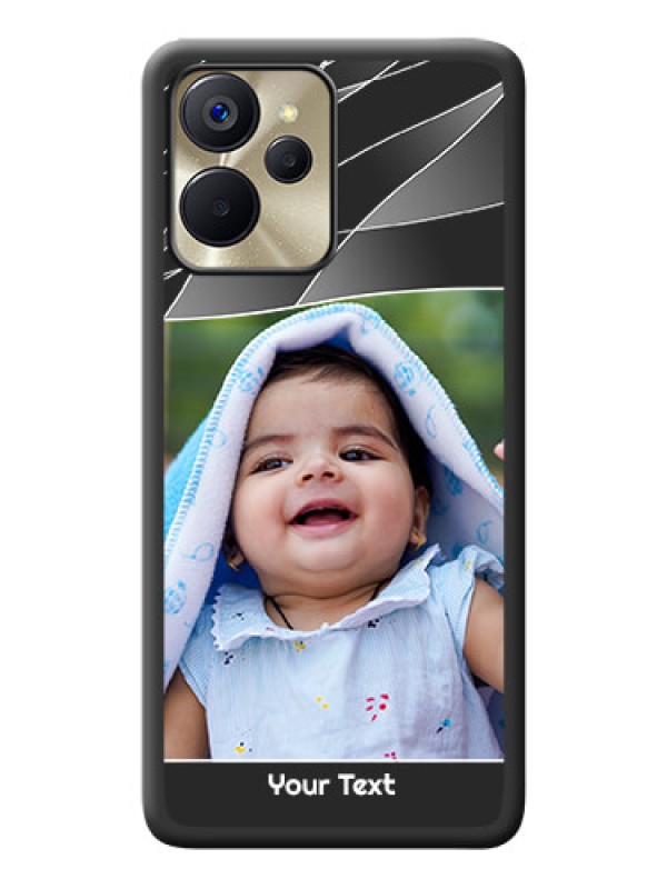 Custom Mixed Wave Lines on Photo on Space Black Soft Matte Mobile Cover - Realme 9i 5G