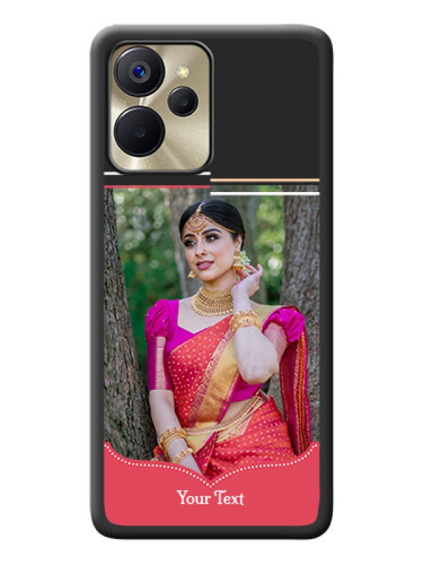 Custom Classic Plain Design with Name on Photo on Space Black Soft Matte Phone Cover - Realme 9i 5G