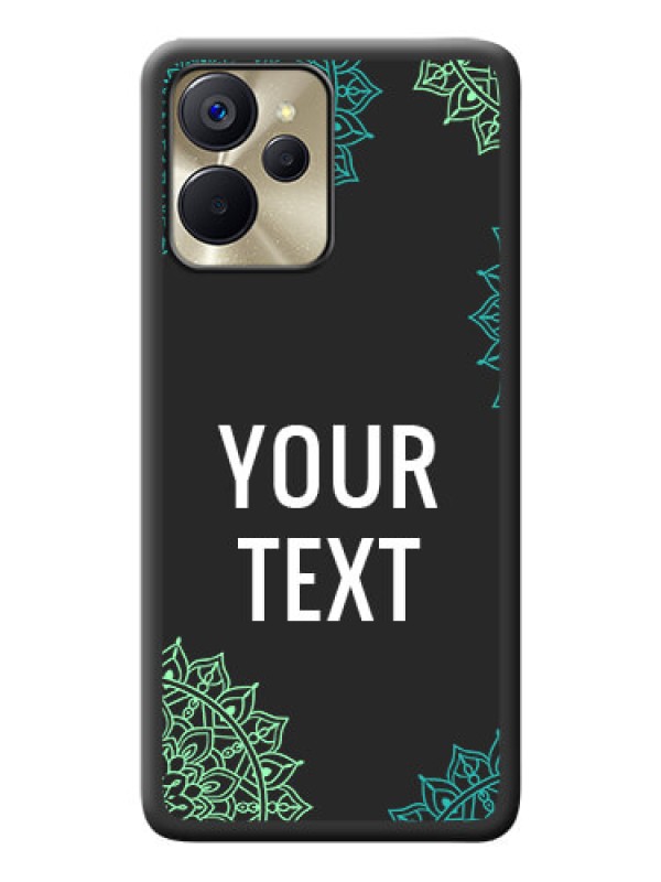 Custom Your Name with Floral Design on Space Black Custom Soft Matte Back Cover - Realme 9i 5G
