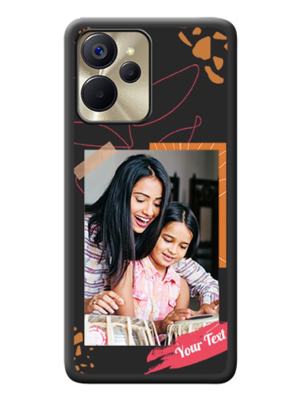 Custom Orange Photo Frame on Space Black Custom Soft Matte Phone Back Cover - Realme 9i 5G