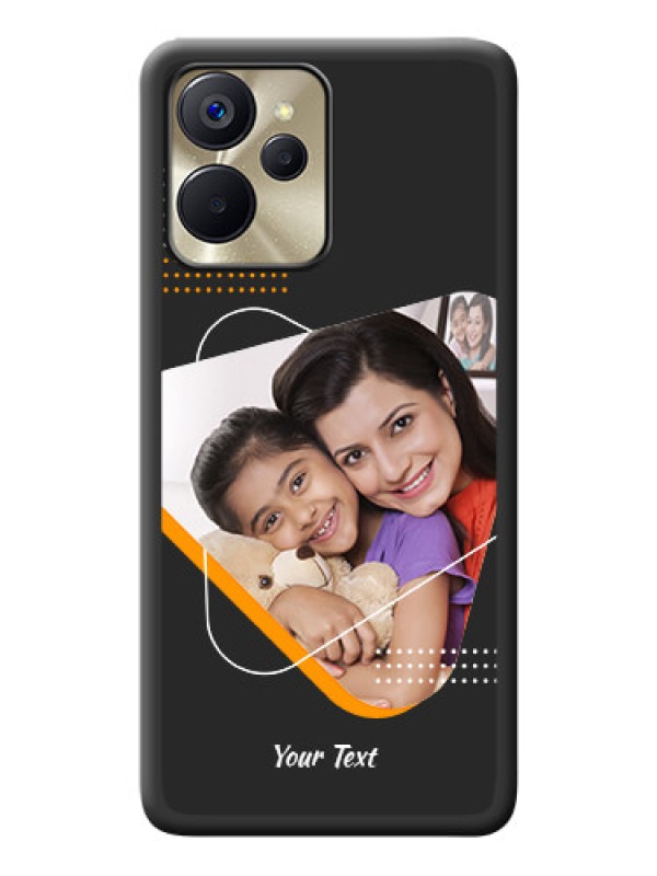 Custom Yellow Triangle on Photo on Space Black Soft Matte Phone Cover - Realme 9i 5G