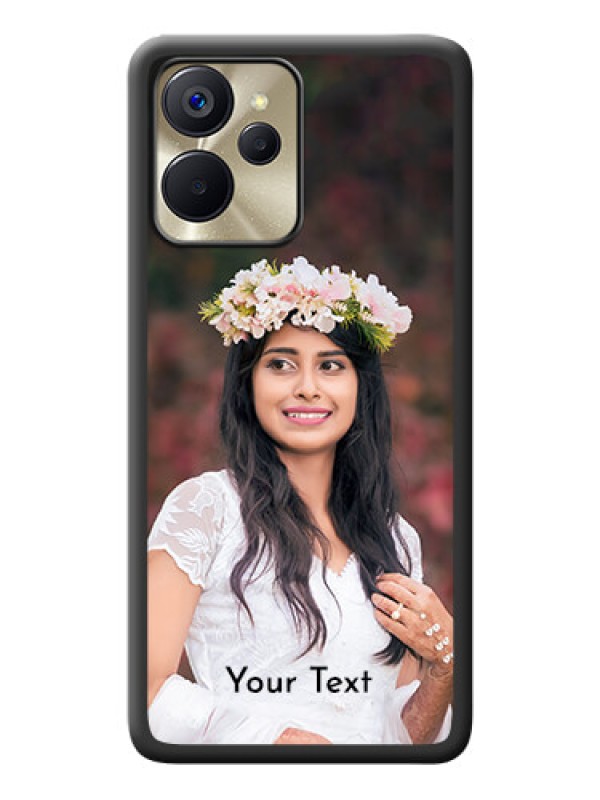 Custom Full Single Pic Upload With Text On Space Black Personalized Soft Matte Phone Covers -Realme 9I 5G