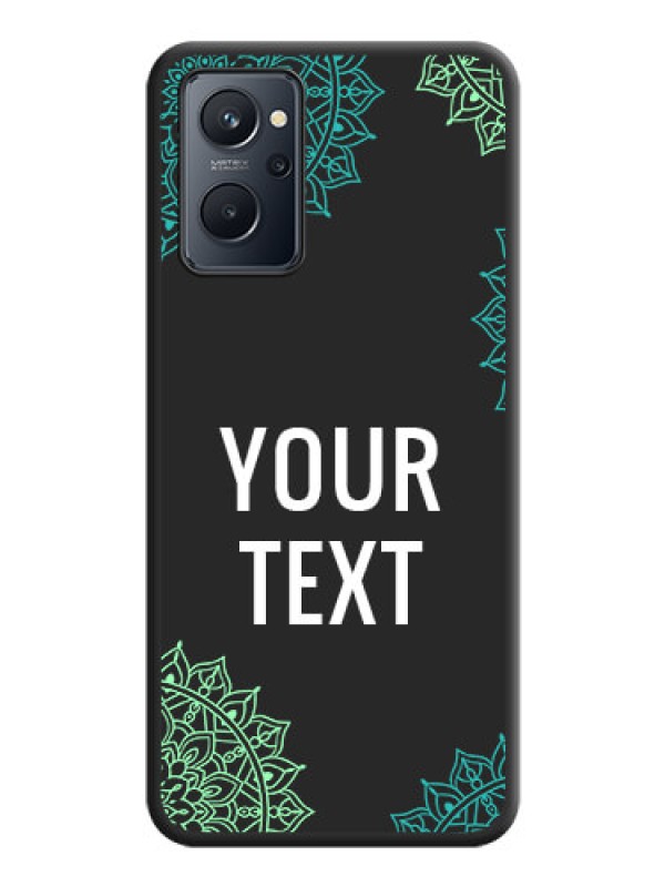 Custom Your Name with Floral Design on Space Black Custom Soft Matte Back Cover - Realme 9i