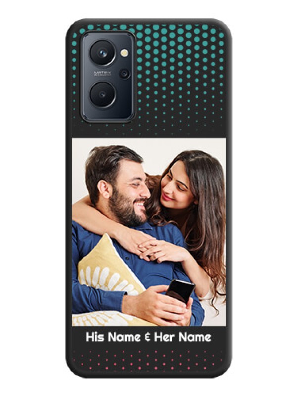 Custom Faded Dots with Grunge Photo Frame and Text on Space Black Custom Soft Matte Phone Cases - Realme 9i