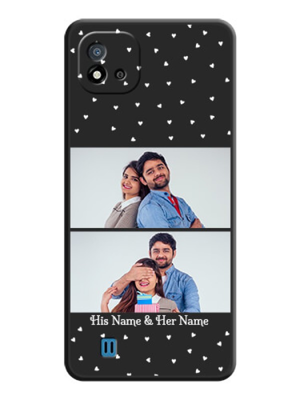 Custom Miniature Love Symbols with Name on Space Black Custom Soft Matte Back Cover - Realme C11 2021