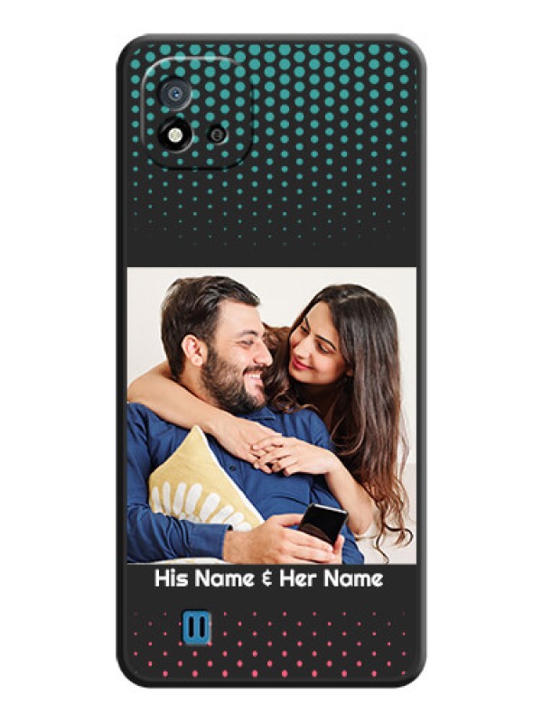 Custom Faded Dots with Grunge Photo Frame and Text on Space Black Custom Soft Matte Phone Cases - Realme C11 2021