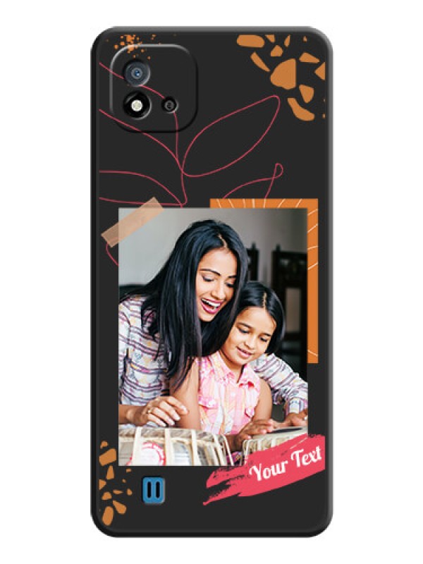 Custom Orange Photo Frame on Space Black Custom Soft Matte Phone Back Cover - Realme C11 2021