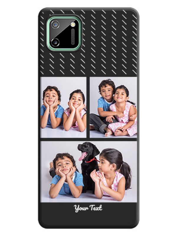 Custom Cross Dotted Pattern with 2 Image Holder  on Personalised Space Black Soft Matte Cases - Realme C11
