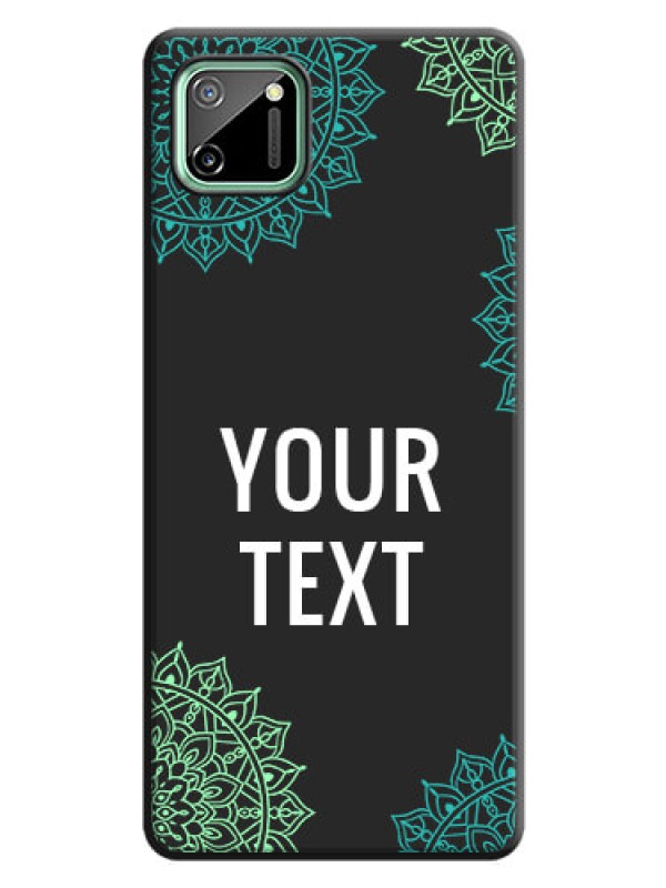 Custom Your Name with Floral Design on Space Black Custom Soft Matte Back Cover - Realme C11