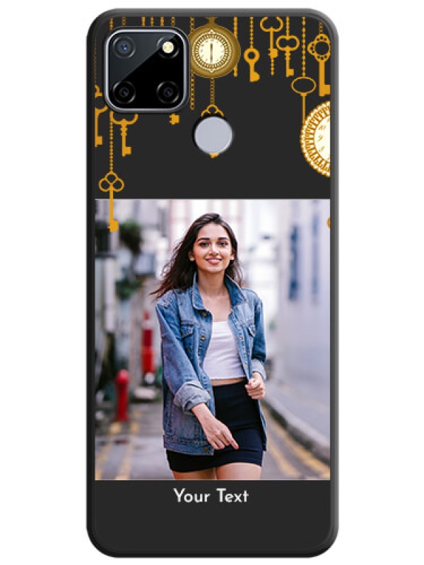 Custom Decorative Design with Text on Space Black Custom Soft Matte Back Cover - Realme C12