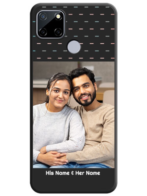 Custom Line Pattern Design with Text on Space Black Custom Soft Matte Phone Back Cover - Realme C12