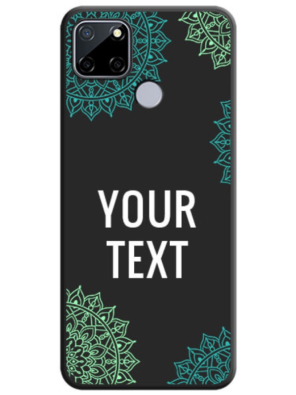 Custom Your Name with Floral Design on Space Black Custom Soft Matte Back Cover - Realme C12