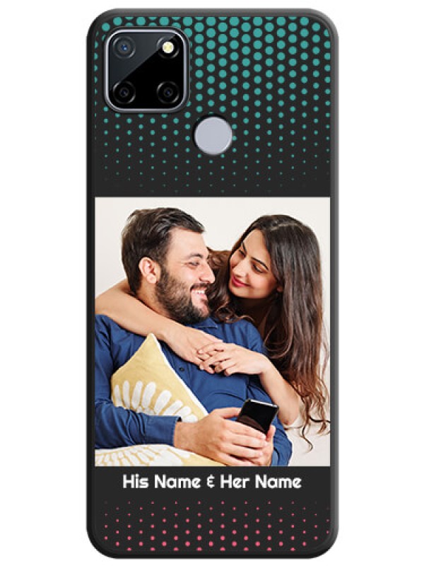 Custom Faded Dots with Grunge Photo Frame and Text on Space Black Custom Soft Matte Phone Cases - Realme C12