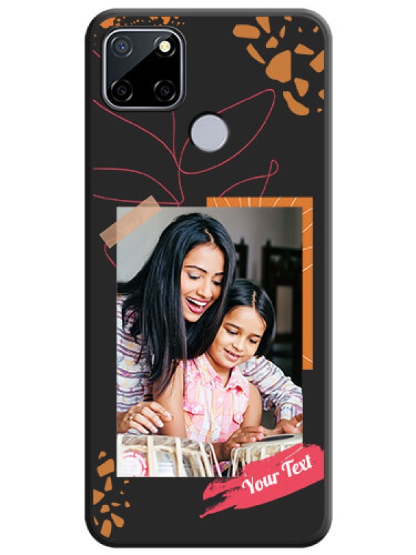 Custom Orange Photo Frame on Space Black Custom Soft Matte Phone Back Cover - Realme C12