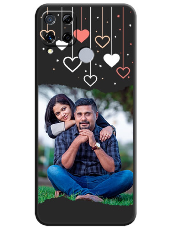 Custom Love Hangings with Splash Wave Picture on Space Black Custom Soft Matte Phone Back Cover - Realme C15