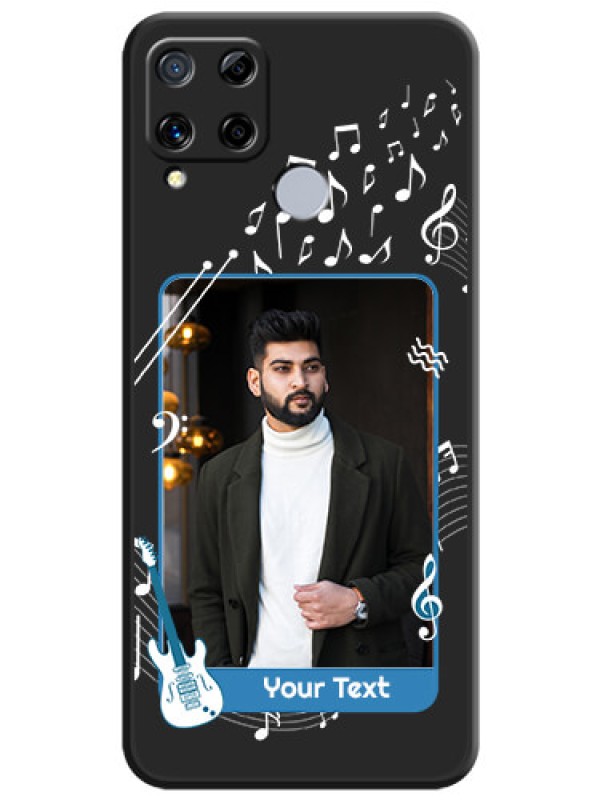 Custom Musical Theme Design with Text on Photo on Space Black Soft Matte Mobile Case - Realme C15