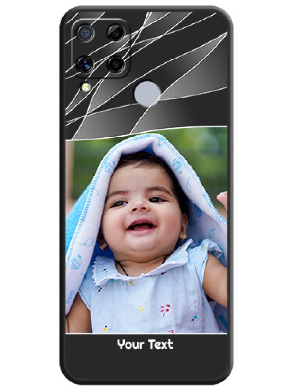 Custom Mixed Wave Lines on Photo on Space Black Soft Matte Mobile Cover - Realme C15