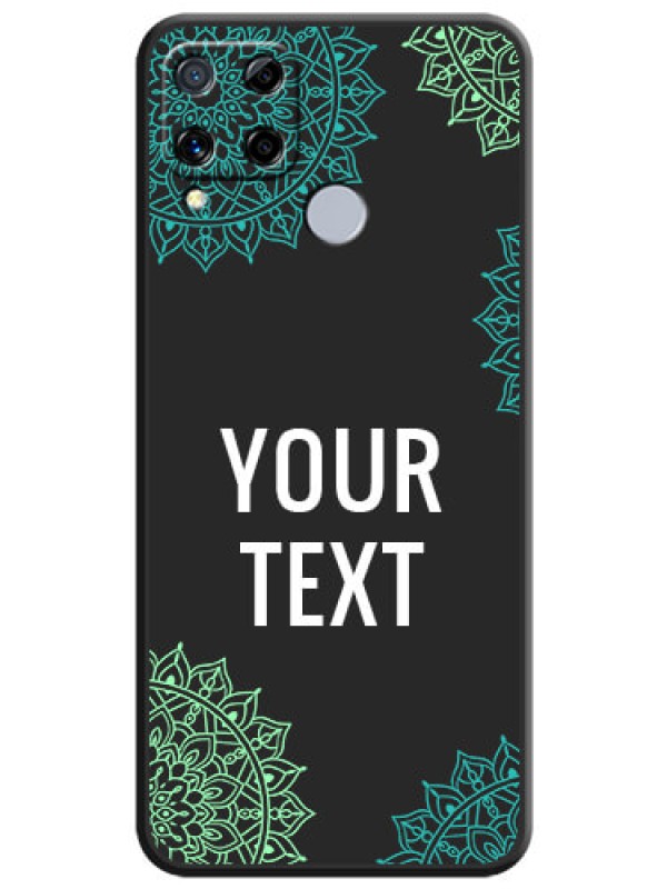 Custom Your Name with Floral Design on Space Black Custom Soft Matte Back Cover - Realme C15