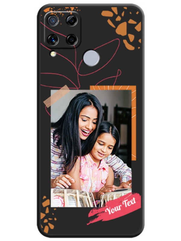 Custom Orange Photo Frame on Space Black Custom Soft Matte Phone Back Cover - Realme C15
