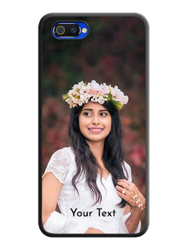 Custom Full Single Pic Upload With Text On Space Black Personalized Soft Matte Phone Covers -Realme C2