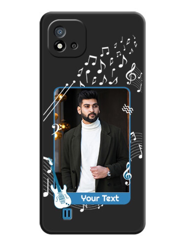 Custom Musical Theme Design with Text on Photo on Space Black Soft Matte Mobile Case - Realme C20