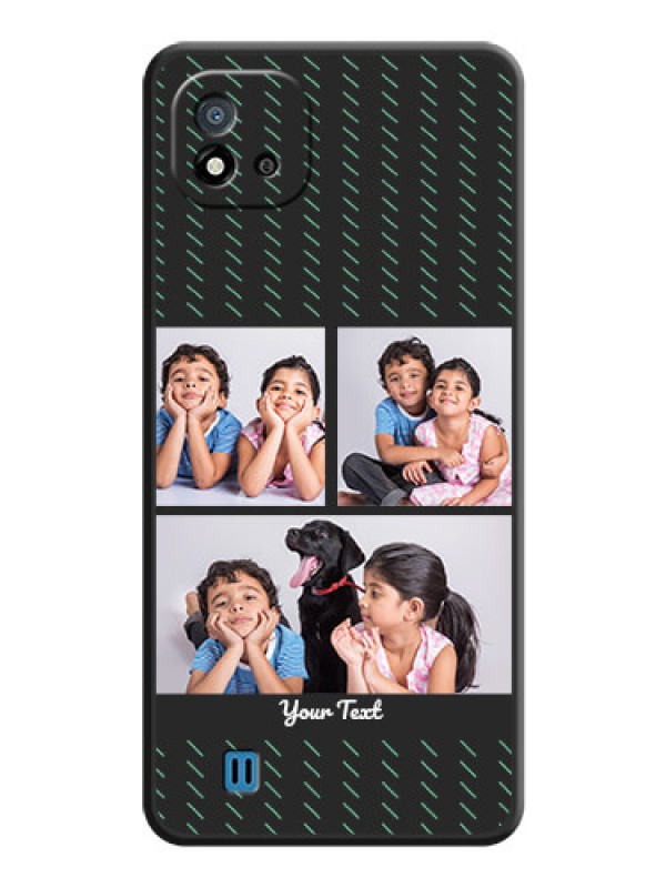 Custom Cross Dotted Pattern with 2 Image Holder  on Personalised Space Black Soft Matte Cases - Realme C20