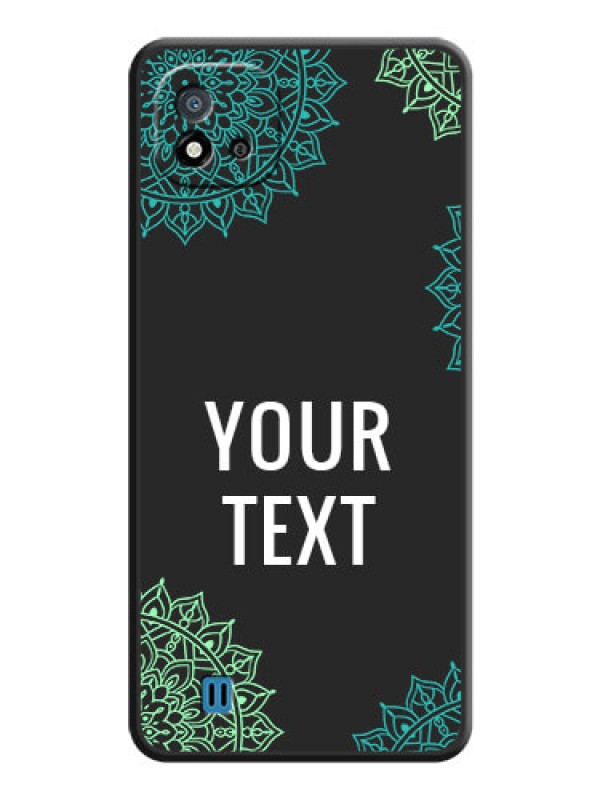 Custom Your Name with Floral Design on Space Black Custom Soft Matte Back Cover - Realme C20