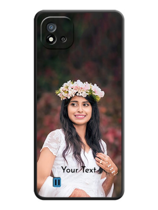 Custom Full Single Pic Upload With Text On Space Black Personalized Soft Matte Phone Covers -Realme C20