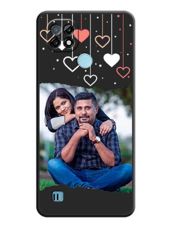 Custom Love Hangings with Splash Wave Picture on Space Black Custom Soft Matte Phone Back Cover - Realme C21