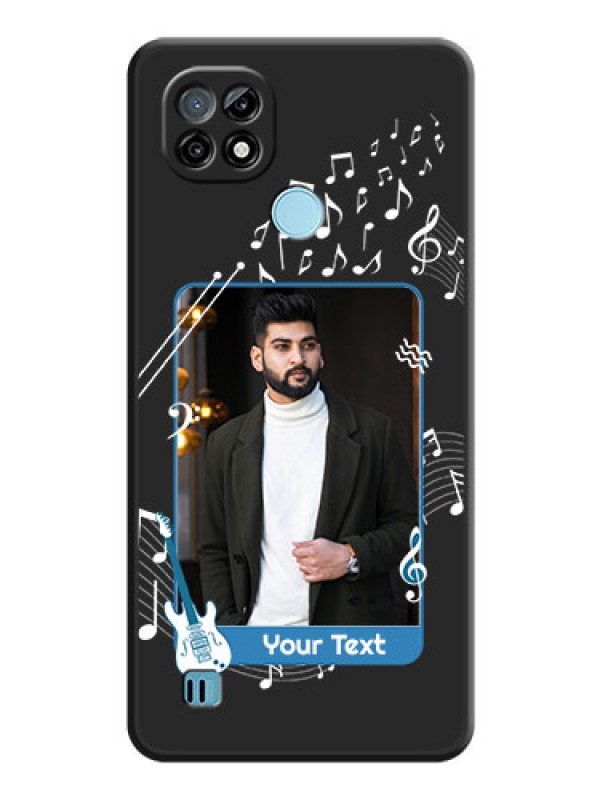 Custom Musical Theme Design with Text on Photo on Space Black Soft Matte Mobile Case - Realme C21