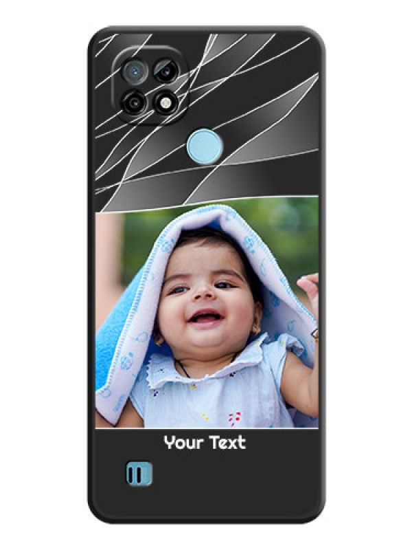 Custom Mixed Wave Lines on Photo on Space Black Soft Matte Mobile Cover - Realme C21